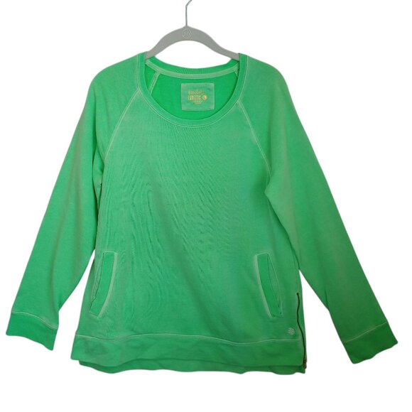 Lilly Pulitzer Tops - Lilly Pulitzer Luxletic Pullover Beach Comber Green Terry Sweatshirt Women Large